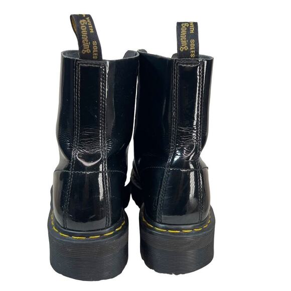 Dr Martens Molly Bouncing Soles Combat Ribbon Laced Boots Black Leather Size 10 - Picture 4 of 5